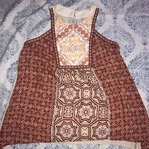 Red Aztec Tank Top